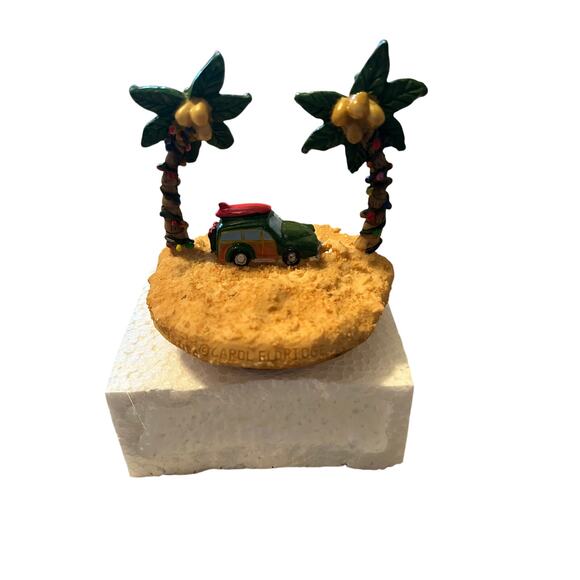 NIB Scott's Old Woody Christmas Candle Topper Palm Trees Lights Car 5" - Picture 2 of 3